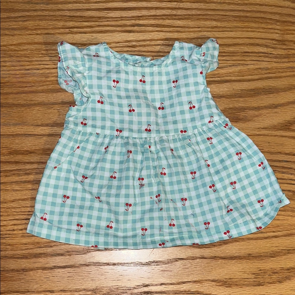 Child of Mine Blue and Red Cherry Dress
